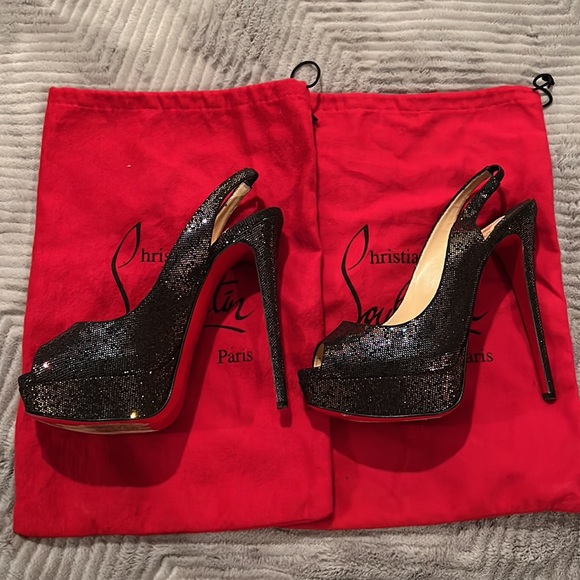 RARE Authentic 💎 Christian Louboutin 💎 Lady Peep Sling 150mm! Size 39 - Picture 5 of 8